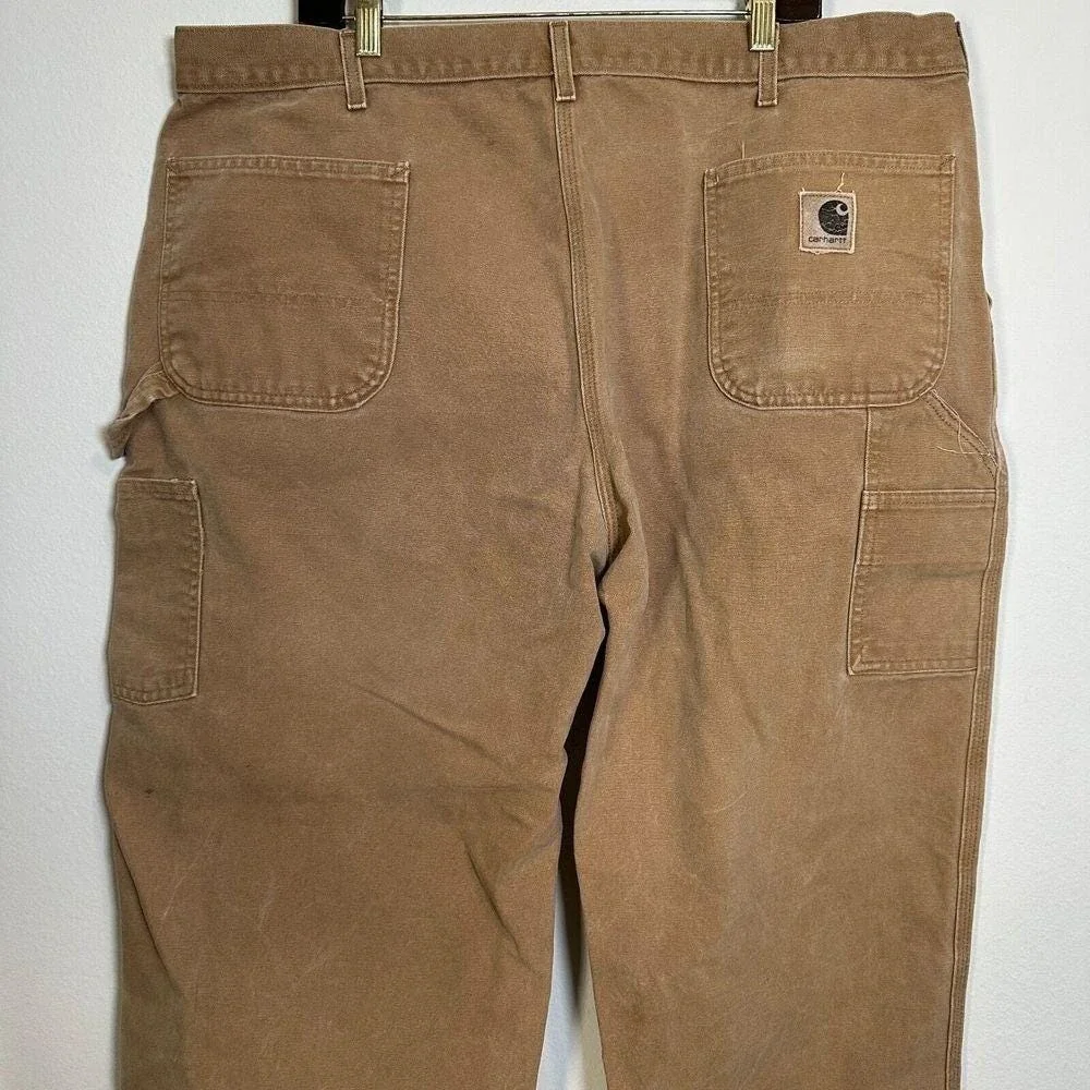Carhartt Carpenter Pants Mens 44x30 Brown Vintage B11 BRN Duck Canvas Made USA